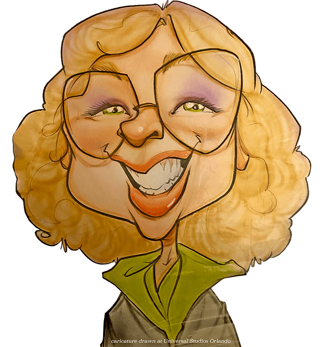 Caricature drawing of Cindy, made at Universal Studios in Orlando, Florida.